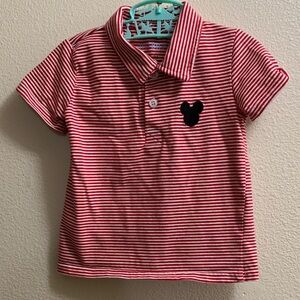 Itsy Bitsy Mickey Mouse Striped Polo Shirt Size 24 Months Cotton Spandex Party